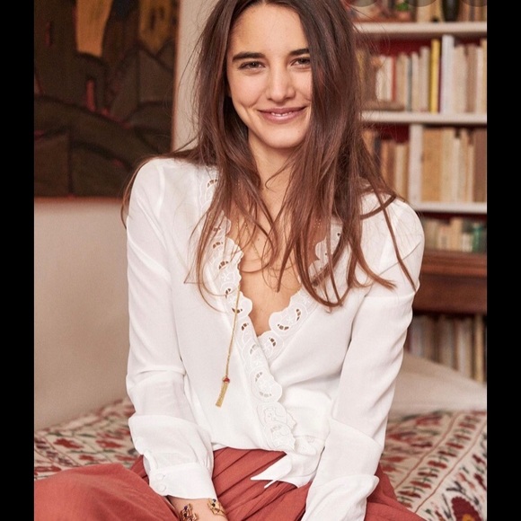 ❌ SOLD❌ Sezane Élina 100% silk tie blouse - Picture 5 of 9